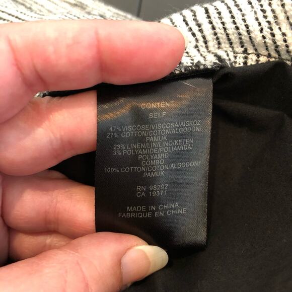 Tibi black white striped knit cotton linen blend tie back top size Large - Picture 10 of 15